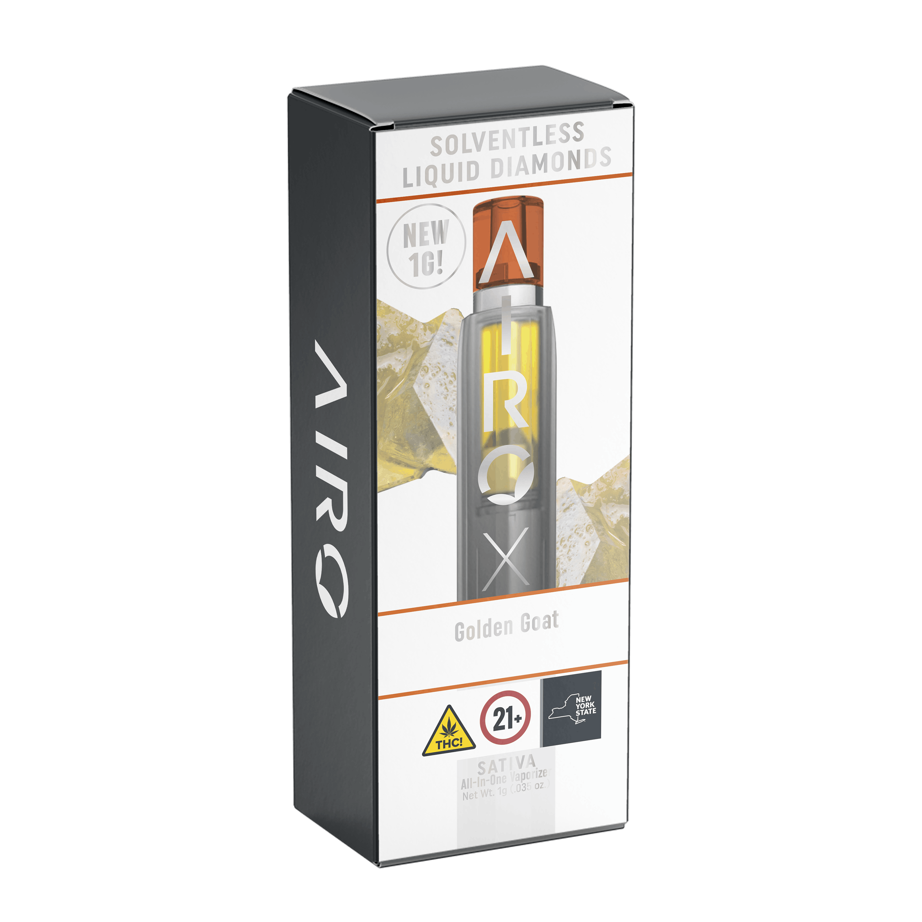 AiroX Disposable Vaporizer Liquid Diamonds | Golden Goat - Sativa