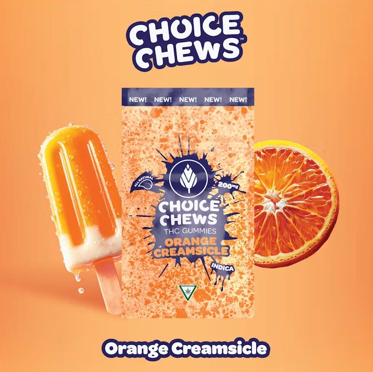 Product: Choice Chews | Orange Creamsicle Indica Gummies | 200mg
