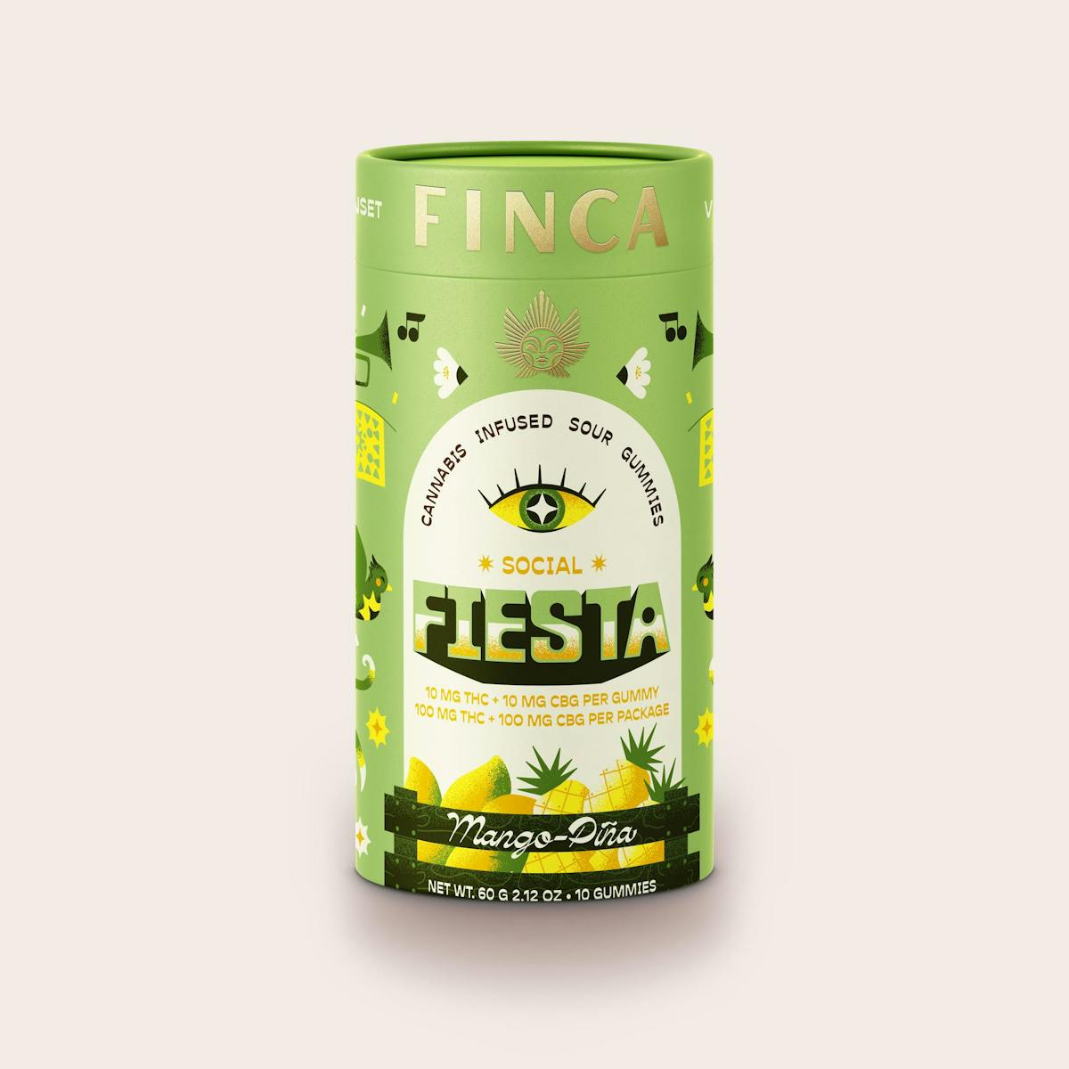 Image of Fiesta Mango Piña “Social” 1:1 | 100mg Gummies (10mg/10ct)