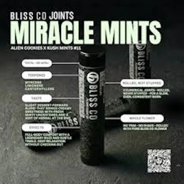 Blissco Bliss Co Pre-Roll Pack Miracle Mints 7pk/4.9g (indica hybrid, packs)