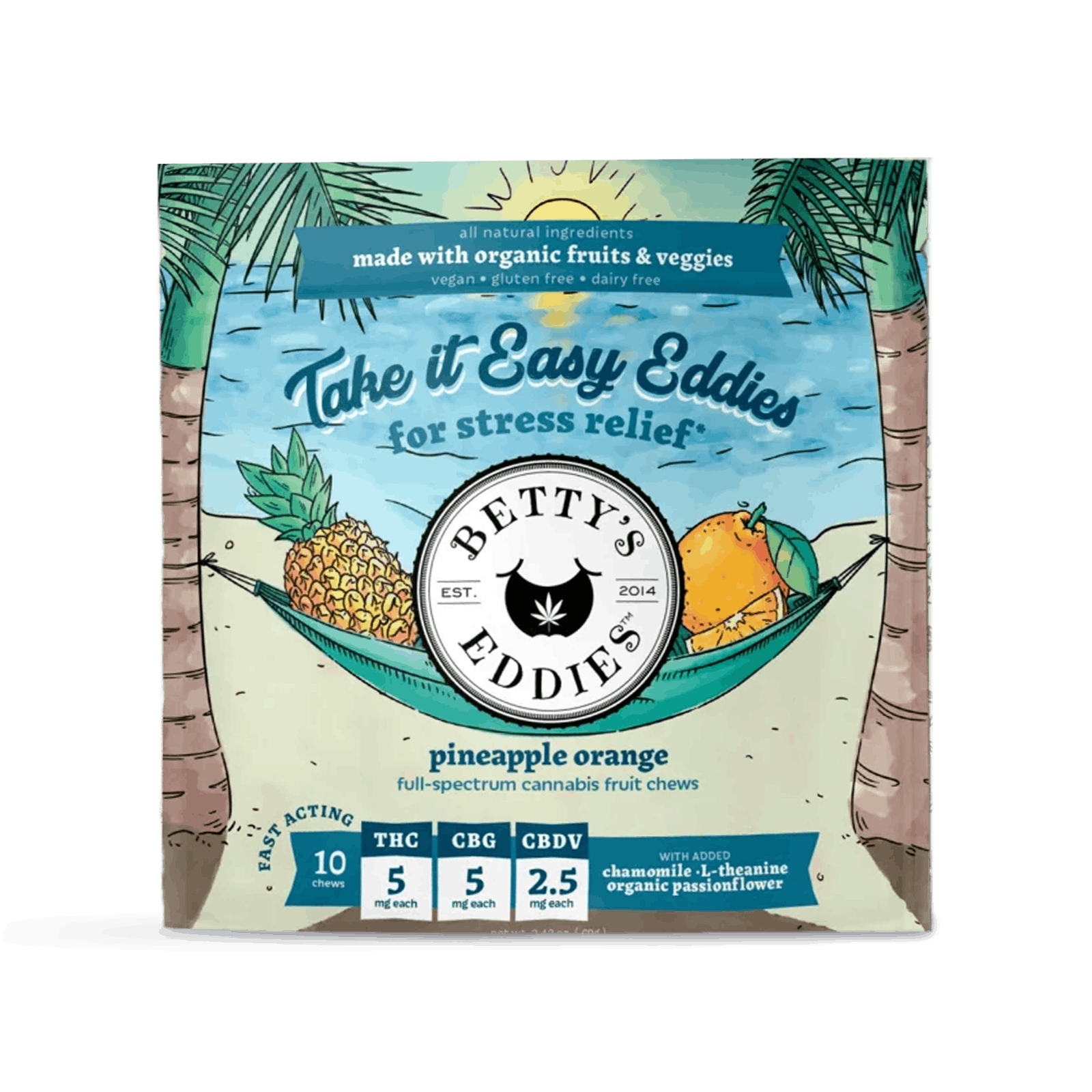 Take It Easy Eddies Pineapple Orange Chews 10 pack