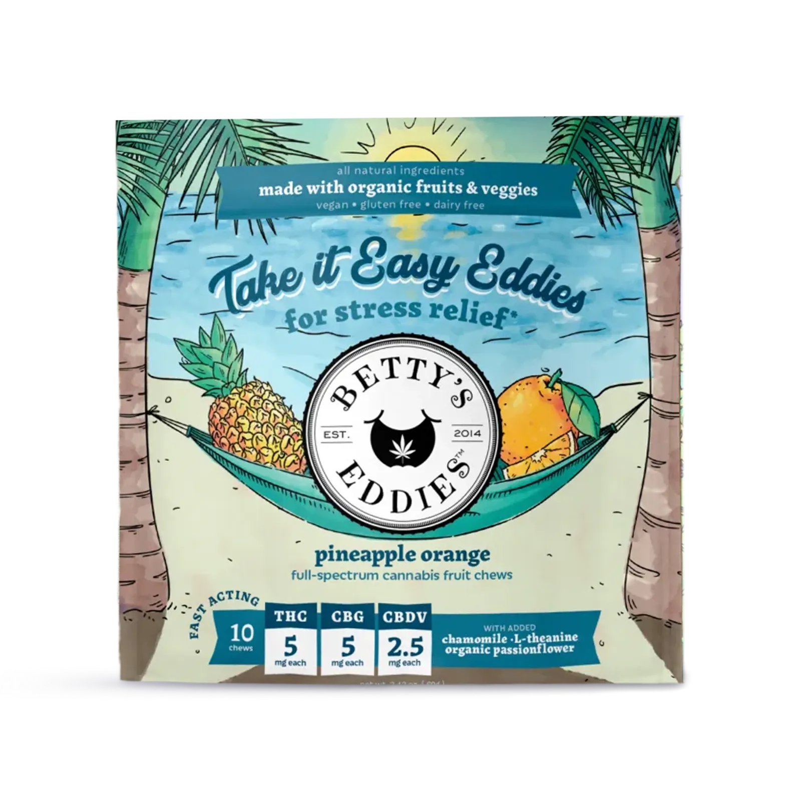 Take It Easy Eddies Pineapple Orange Stress Relief Fruit Chews