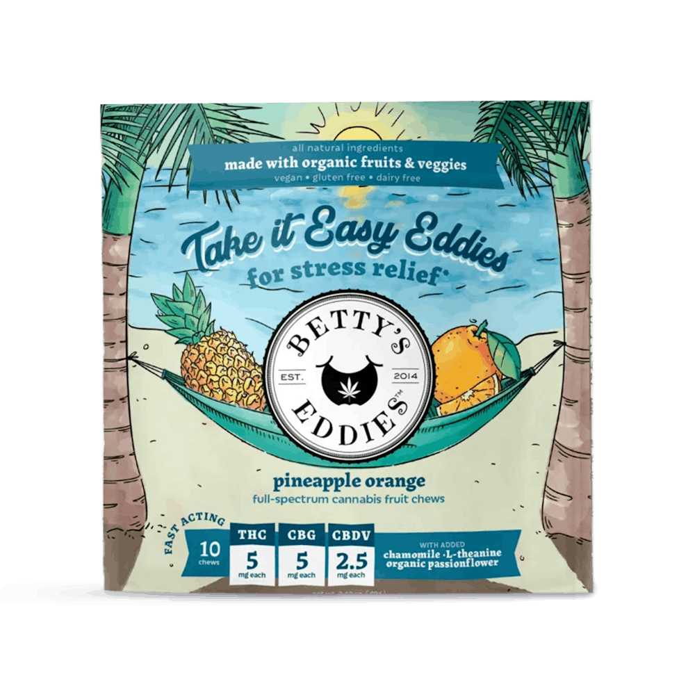 Product Take It Easy Eddies Pineapple Orange Stress Relief Fruit Chews [10pk]
