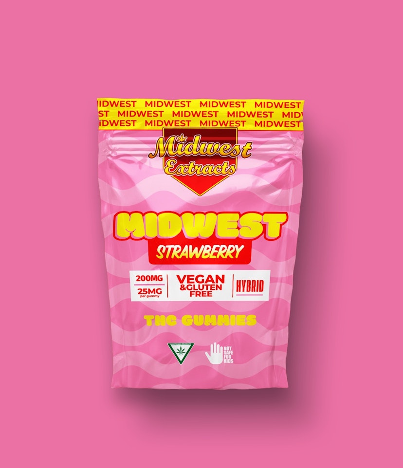 Midwest Extracts | 200mg Gummies | Strawberry