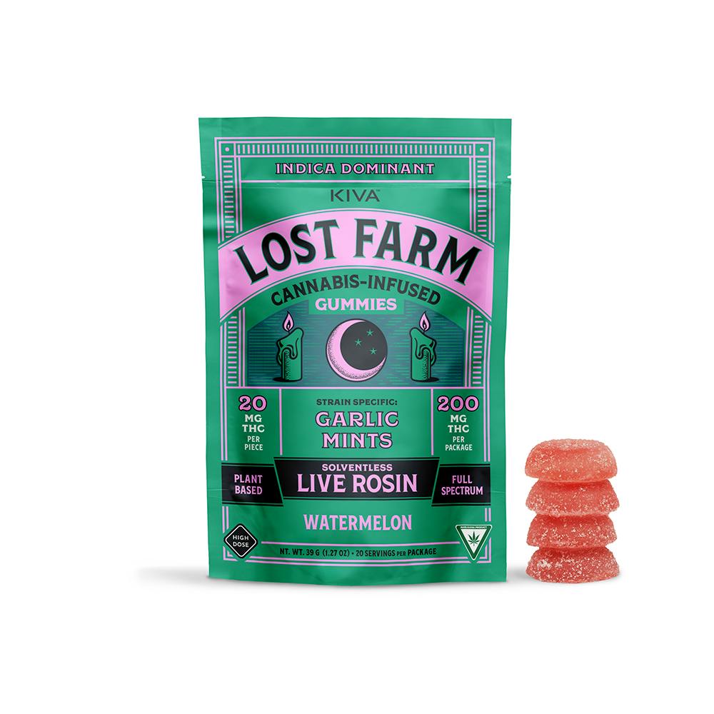 Lost Farm | Watermelon | 200mg (10x20mg) Live Rosin Gummies