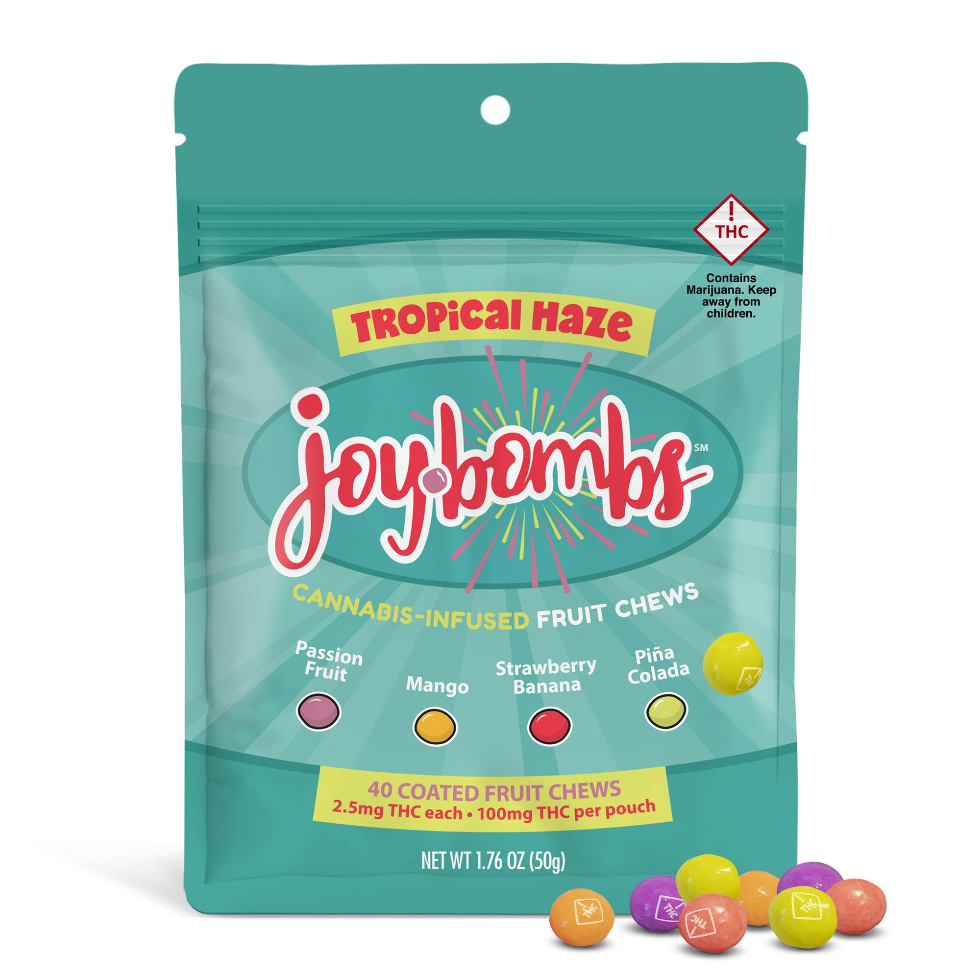 bonbonjojoページ Joy Bombs Tropical Haze - 100mg THC (40pk / 2.5mg ea) | Pagosa Craft