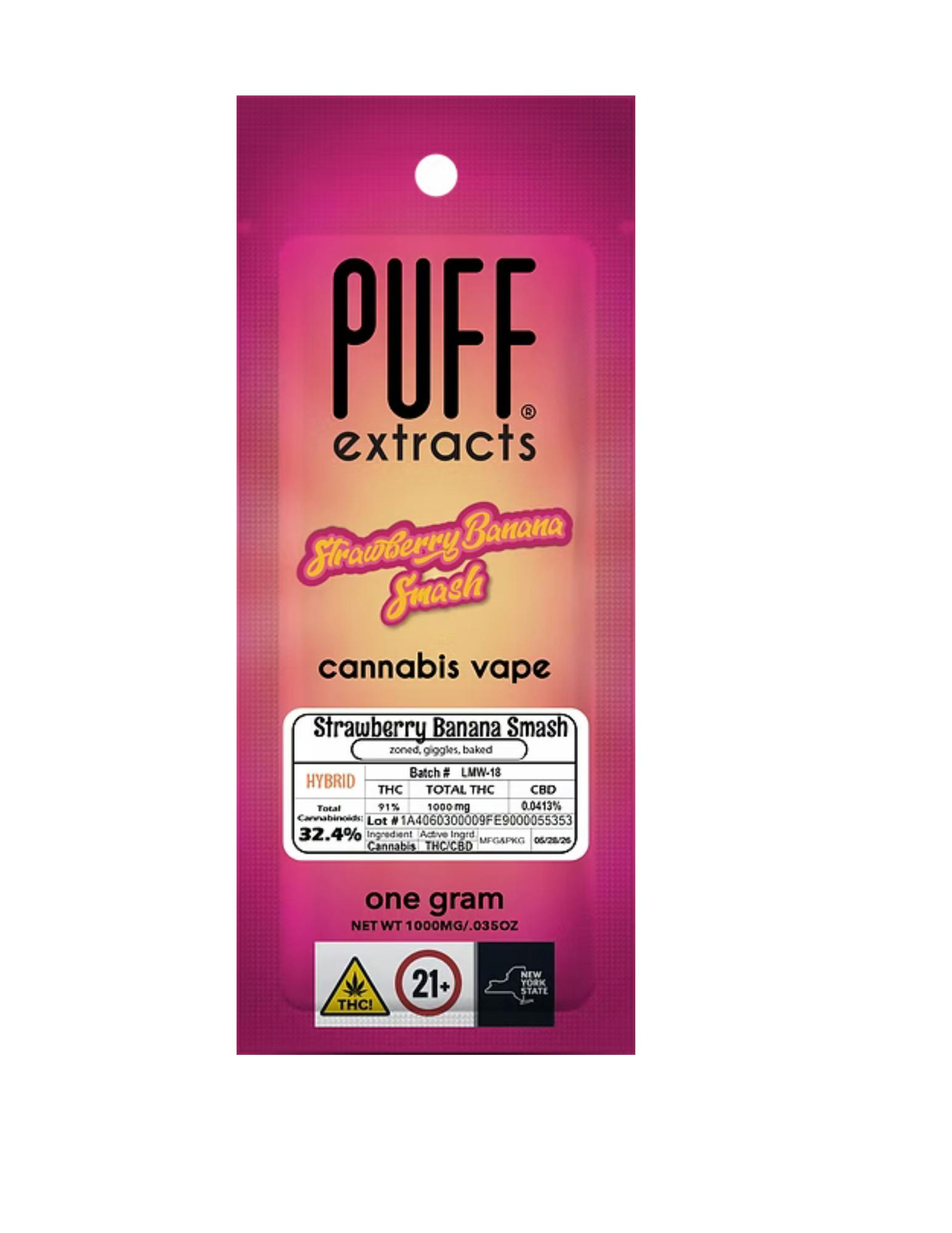 Puff- Strawberry Banana Smash Cart by PUFF Pre-Rolls