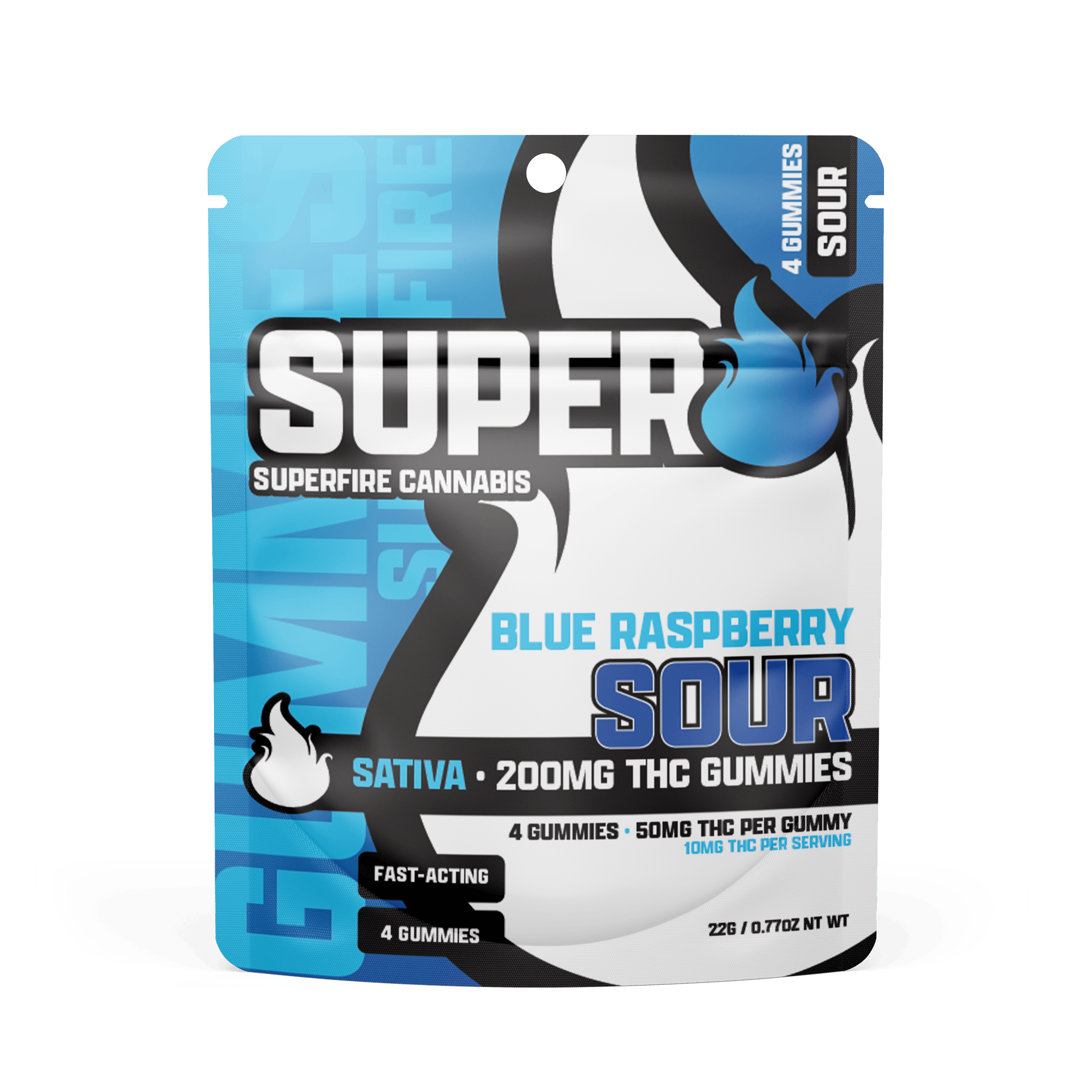 Superfire - 200mg Gummies - Sour Blue Raspberry