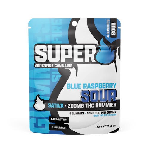 Superfire - 200mg Gummies - Sour Blue Raspberry