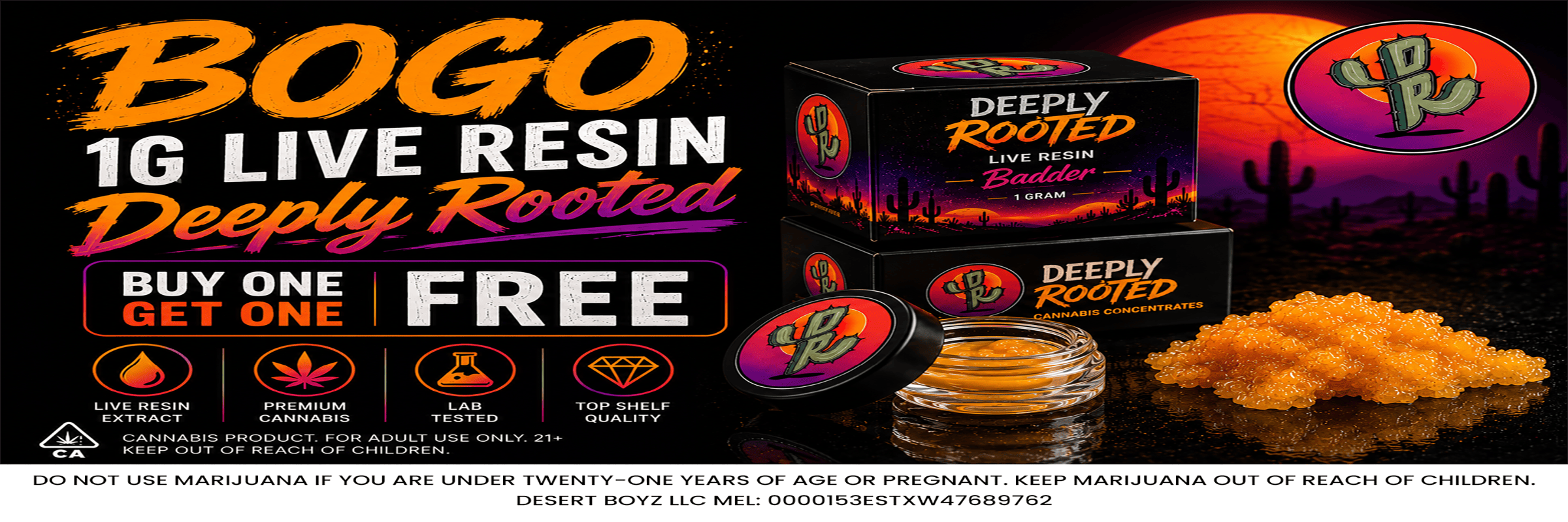 B2G3 | 1g LIVE RESIN | Deeply Rooted