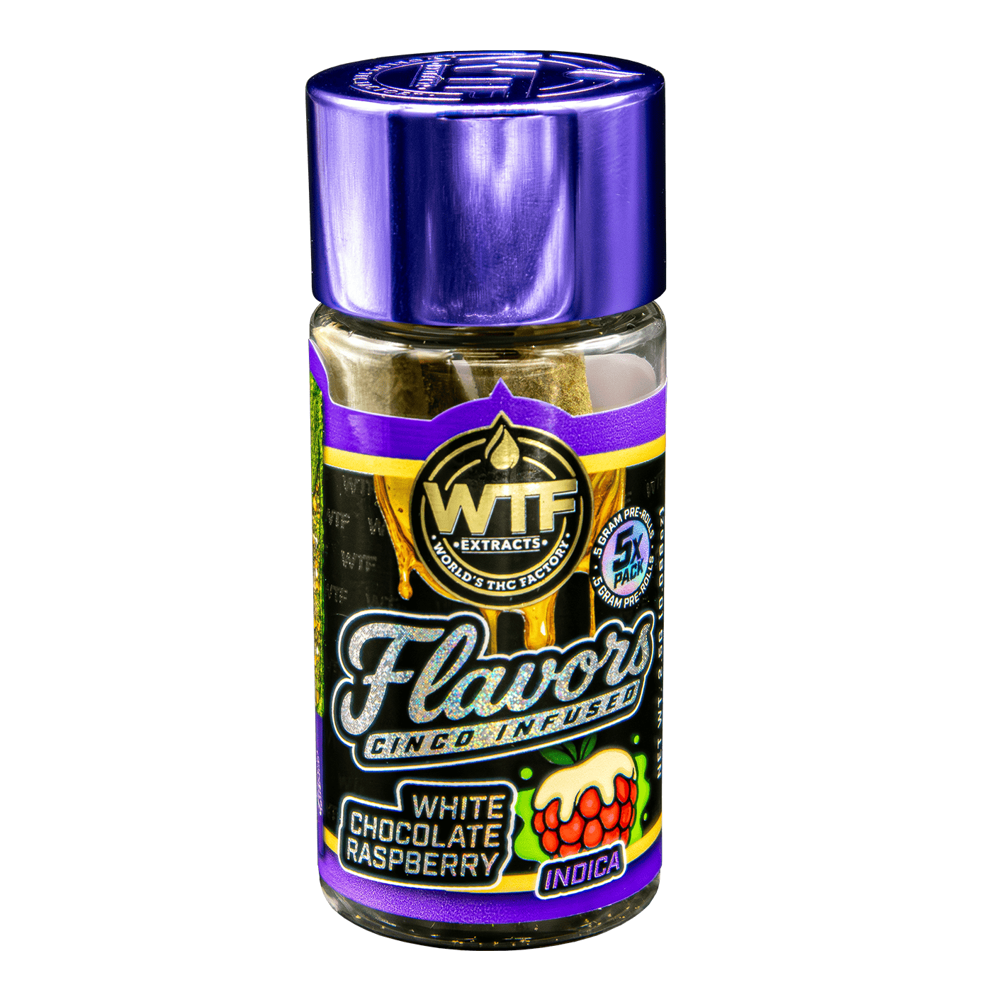 WTF - Cinco Infused Preroll 5pk - White Chocolate Raspberry (I