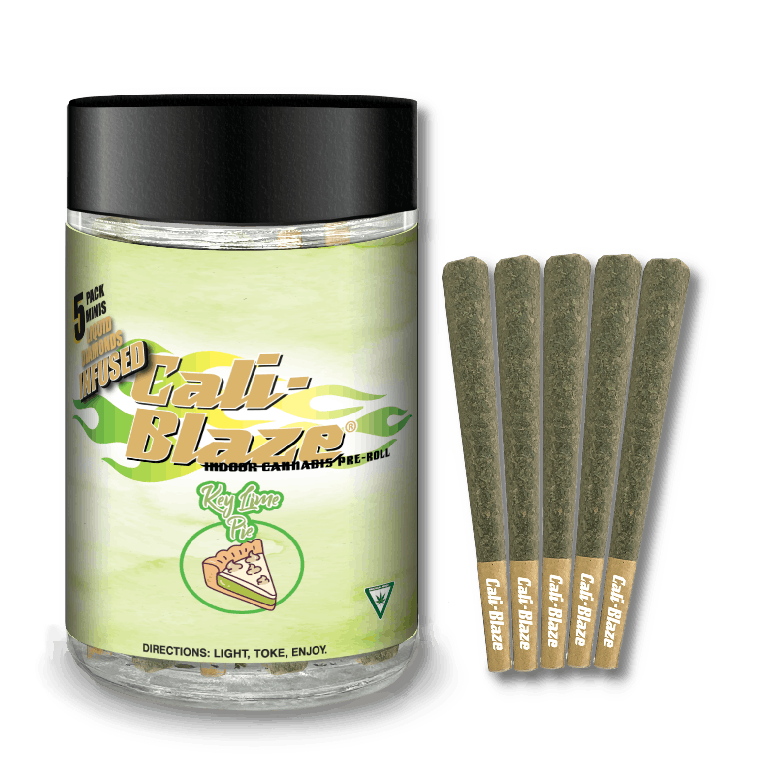 Cali-Blaze | Infused Pre-Roll 5-Pack - 3.5g - Key Lime Pie