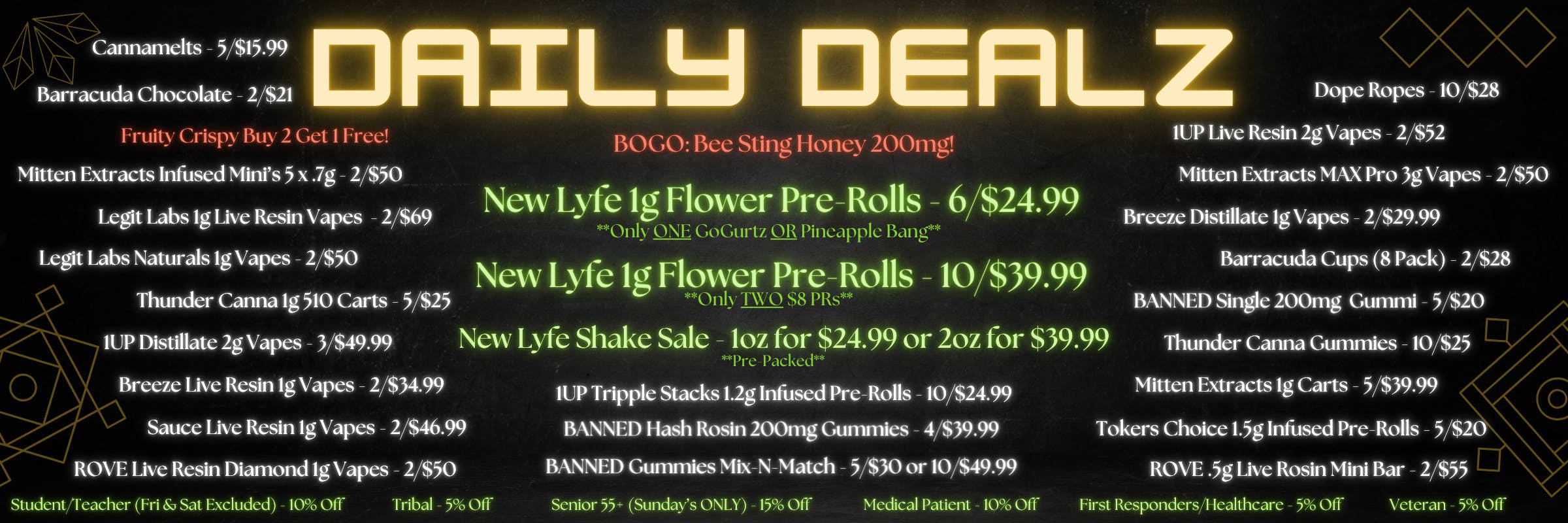 Dispensary Cannabis Weed Bud Pot Marijuana Deals Award Winning #1 Flower High Times Winner  near me Edibles Drinks preroll