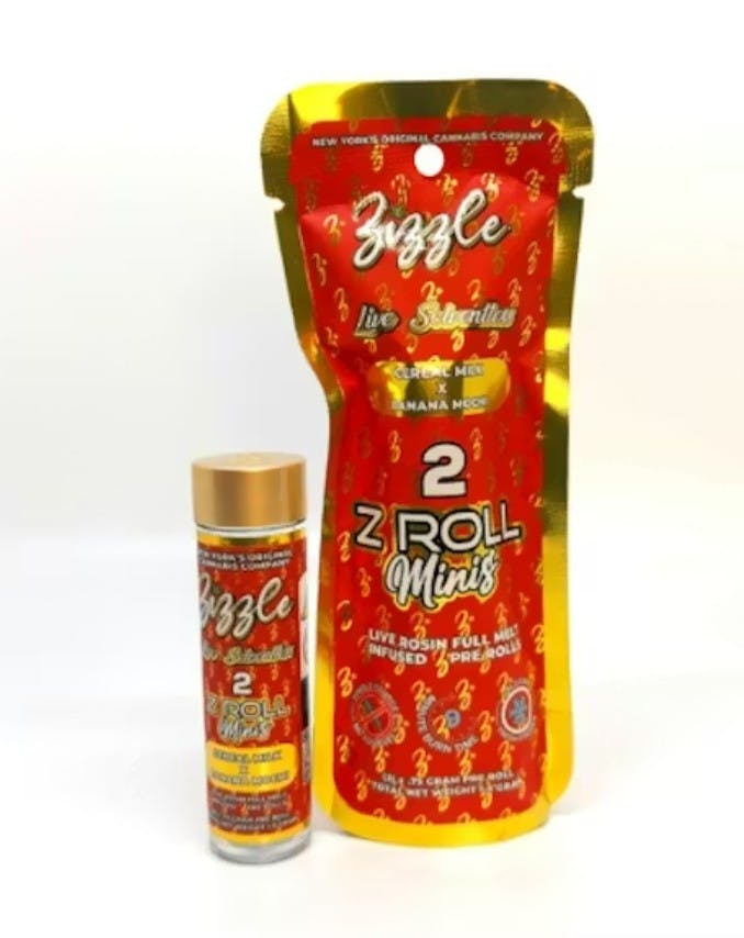 Zizzle Cereal Milk x Banana Mochi Full Melt Live Rosin Infused Pre Roll 2 Pack