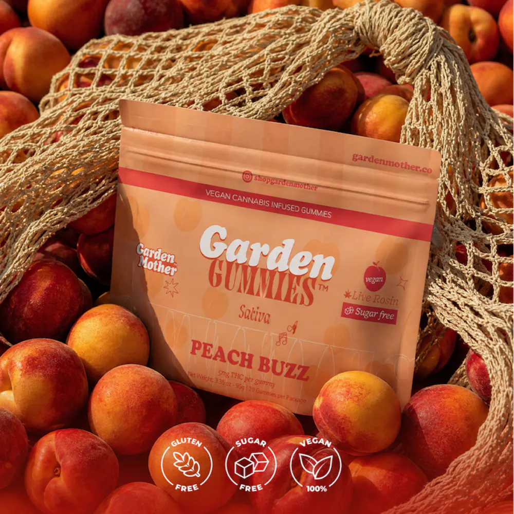 Product Garden Mother - Peach Buzz Live Rosin Garden Gummies (100mg 20pk)