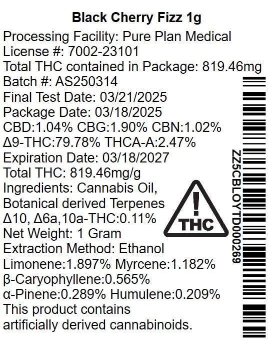 Black Cherry Fizz | Cartridge | 1g | Bloc – South Jordan