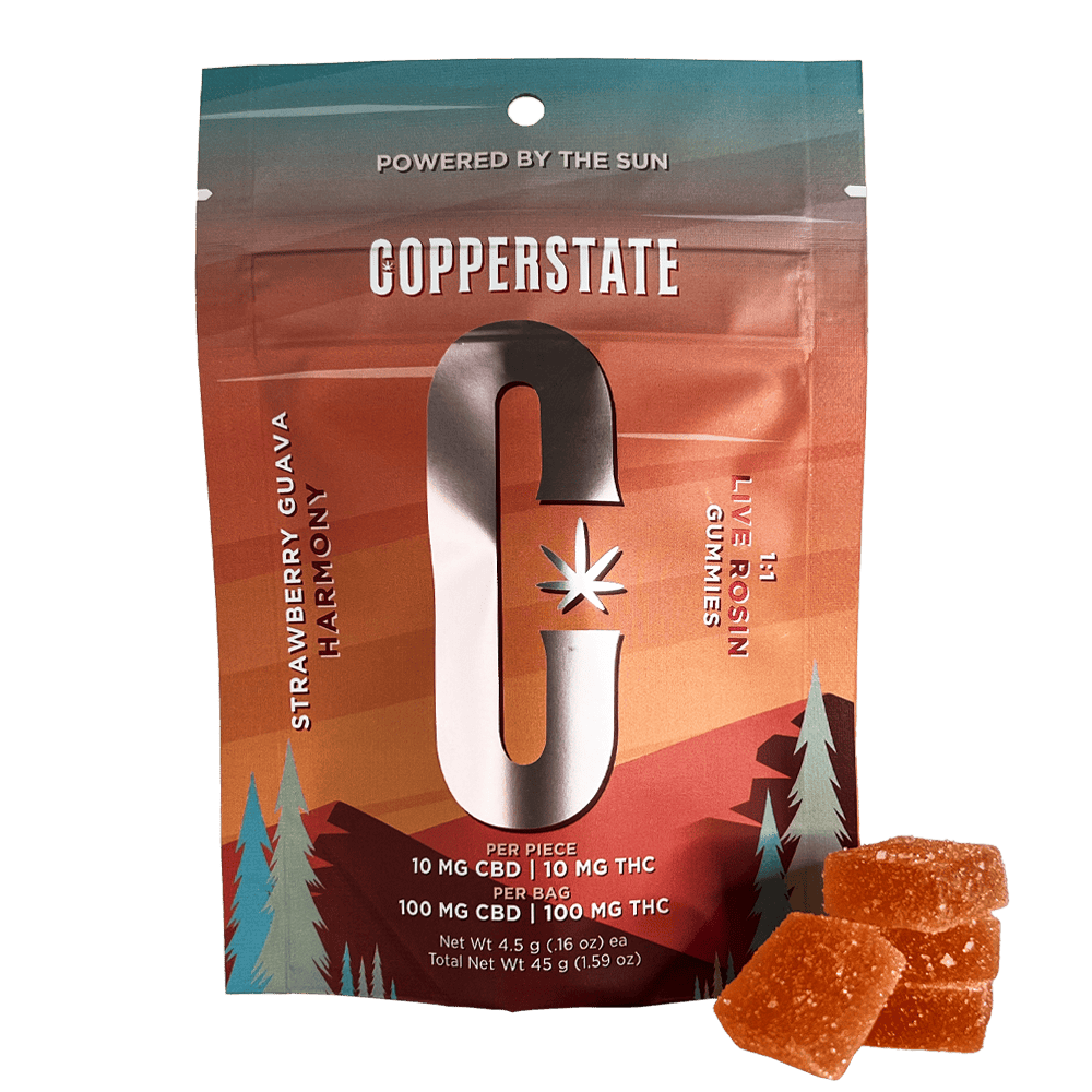 Copperstate Farms Strawberry Guava 1:1 Live Rosin Gummies Cannabis
