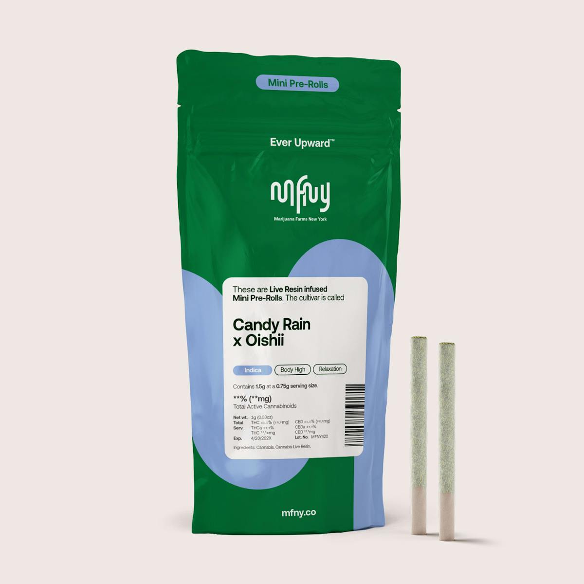 Photo of MFNY Candy Rain x Oishii Live Resin Infused Pre-Roll