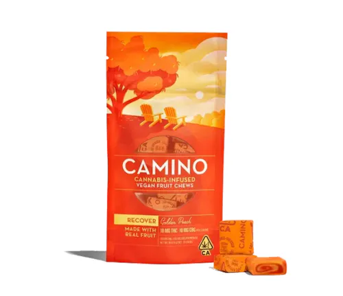 Camino Chews Golden Peach Gummies 1:1 (THC:CBG) 10mg 10pk-1