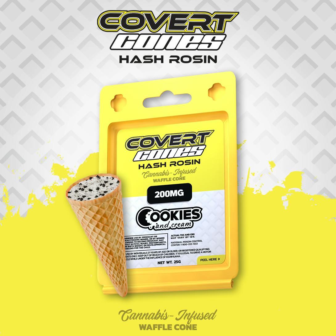 Product: Covert Cups | Rosin Cones - 200mg - Coookies & Cream