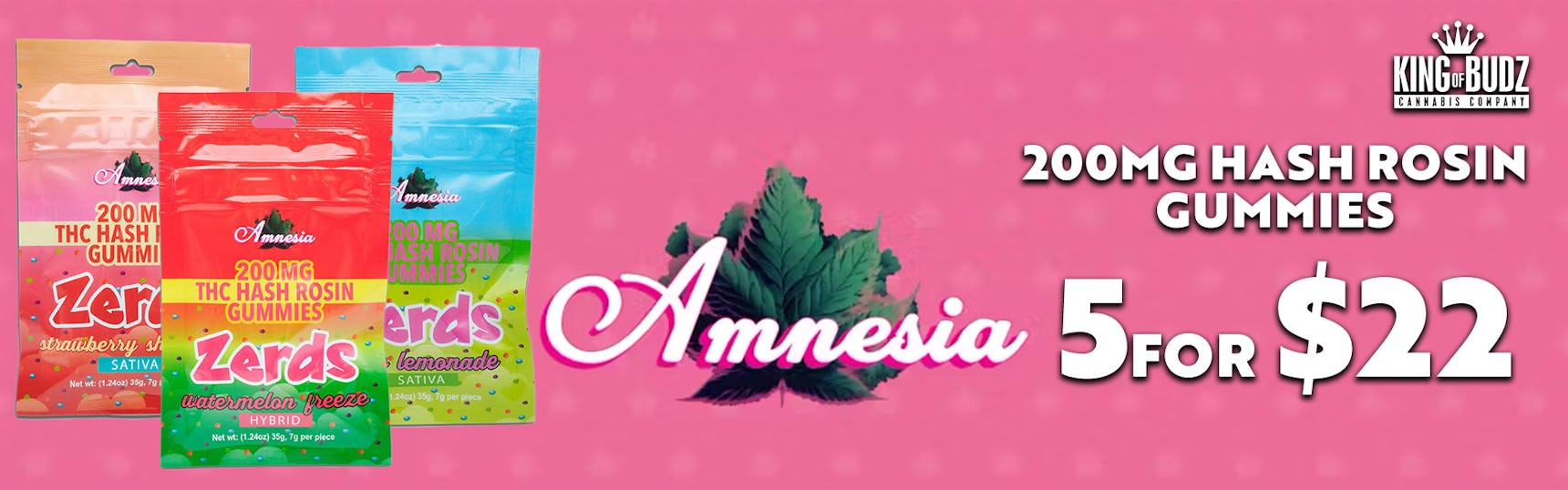 Amnesia Zerds 200mg Gummies 5/$22