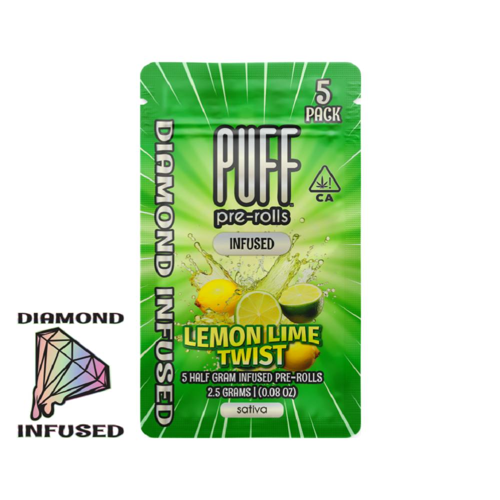 Puff | Lemon Lime Twist | Diamond-Infused | 5pk | 2.5g