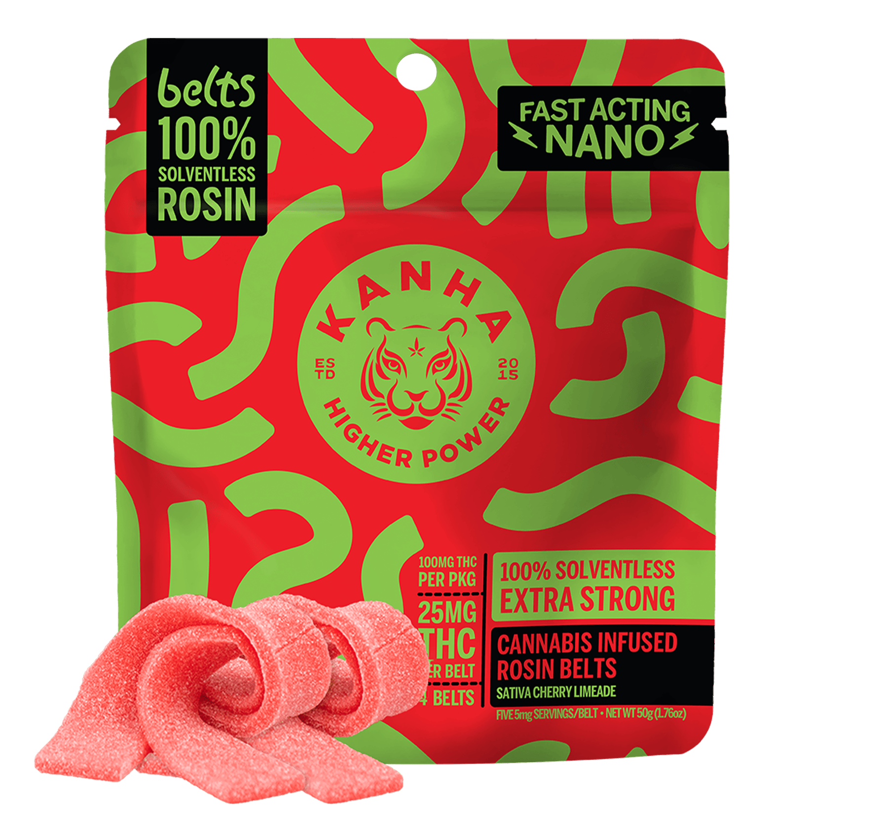 Cherry Limeade Solventless Rosin Belts 4-pack .1g Edibles | Kanha
