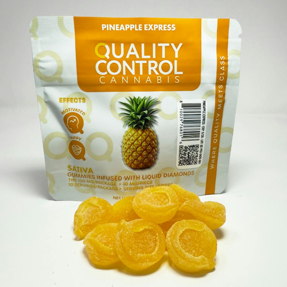 Product Quality Control - Pineapple Express Gummy - 100mg Diamond Infused