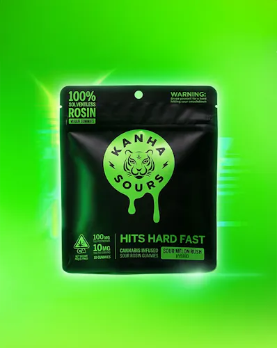 Sour Melon Rush Rosin Sours Gummies 10-pack-active