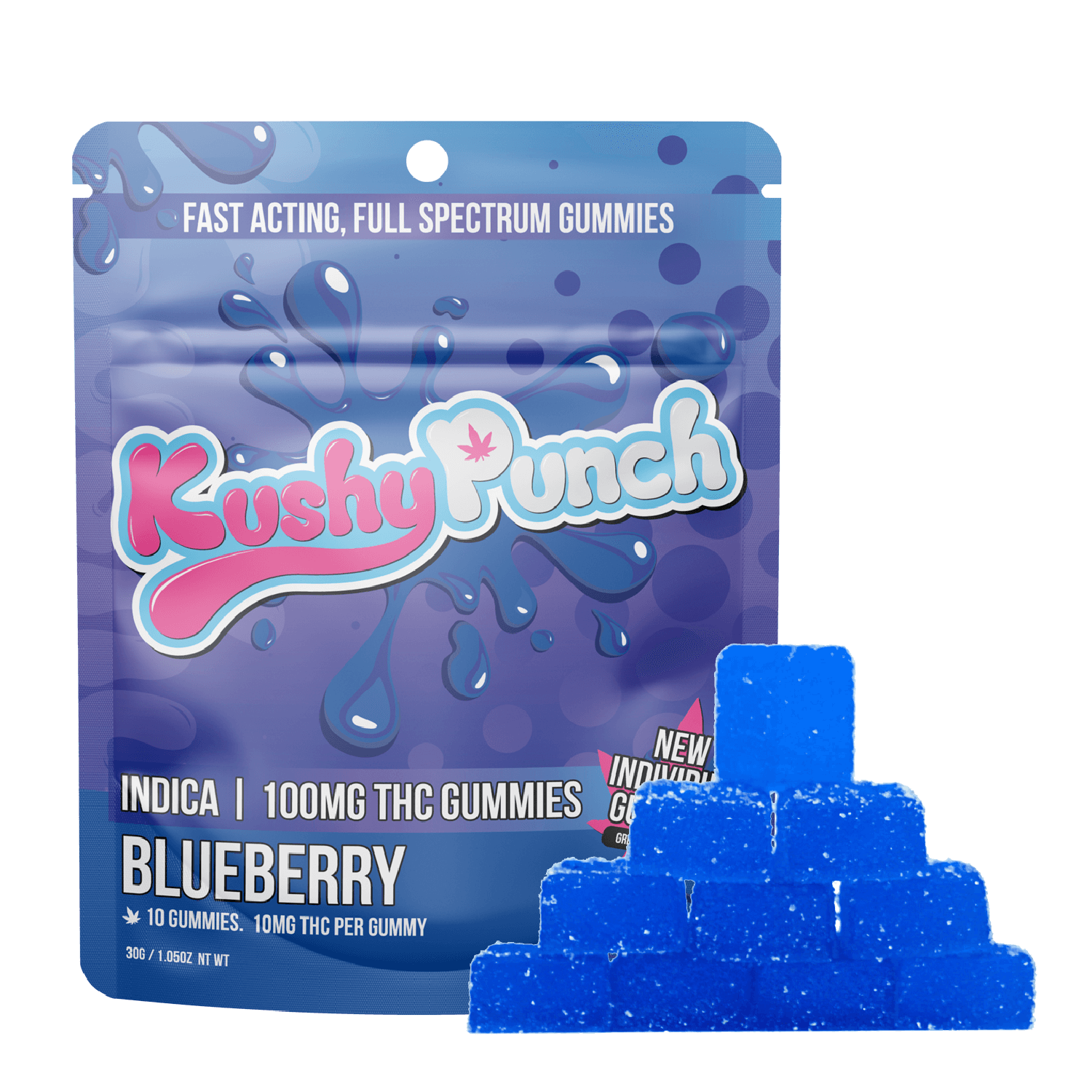 Kushy Punch | Blueberry | Gummies | 100mg