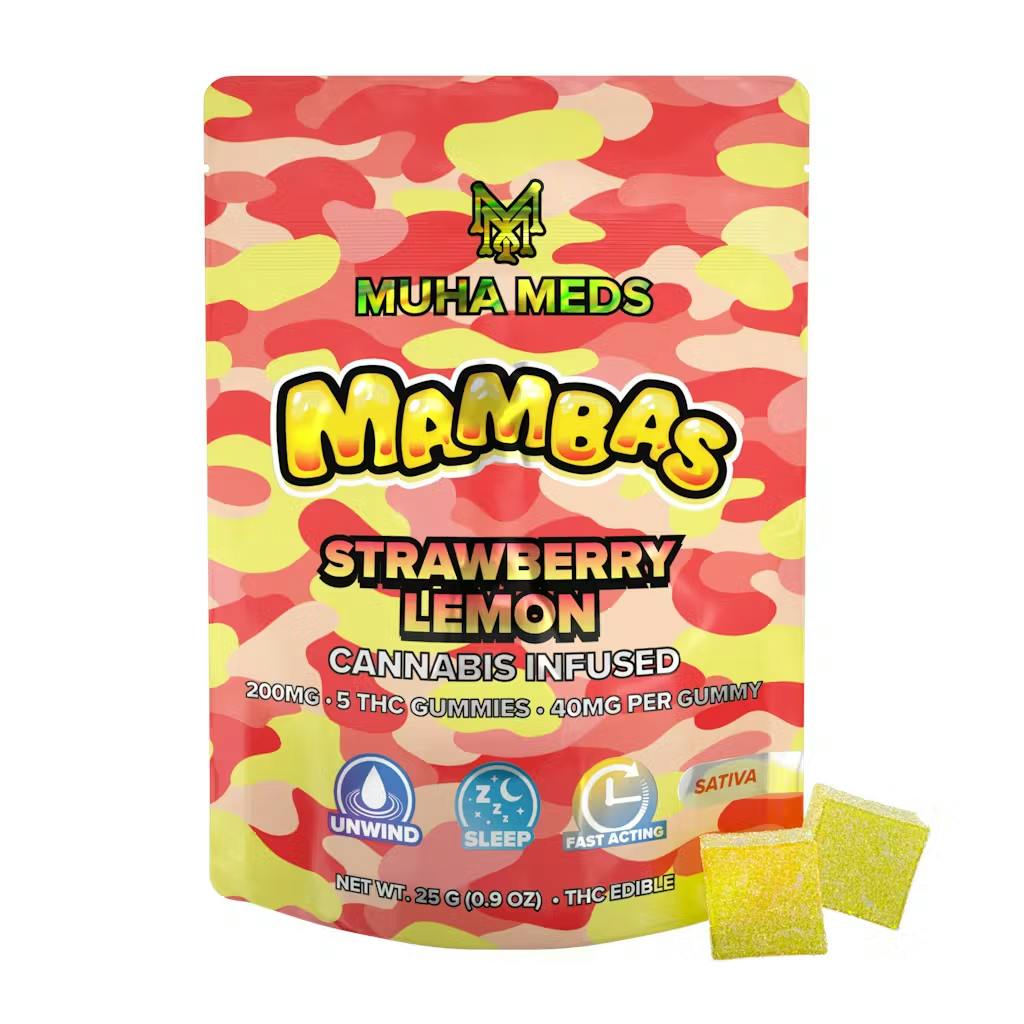 Mambas - 200mg Rosin Gummies - Strawberry Lemon
