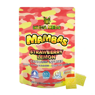 Mambas - 200mg Gummies - Strawberry Lemon