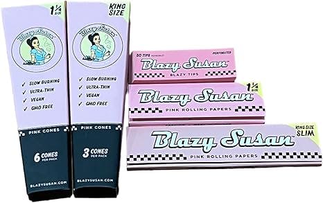 Blazy Susan | Pink | 1&1/4  Rolling Paper 50 ct