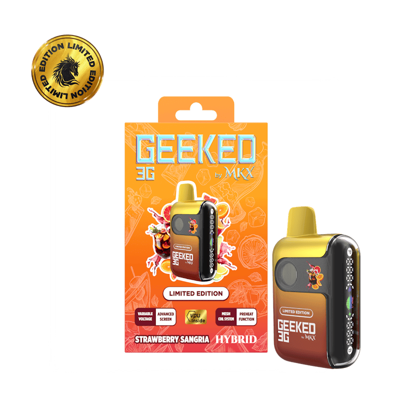 GEEKED by MKX - 3G Disposables LIMITED EDITION - Strawberry Sangria - Hybrid