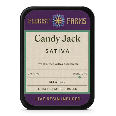 Florist Farms - 5 Pack .5g Live Resin & Diamond Infused Prerolls - Candy Jack - PRE_ROLLS by Florist Farms at King of Budz