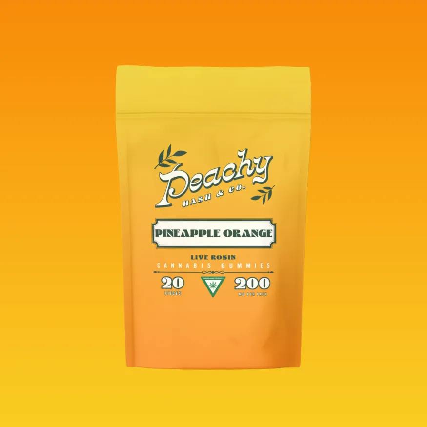 Peachy Hash & Co - 200mg Live Rosin Gummies - Pineapple Orange