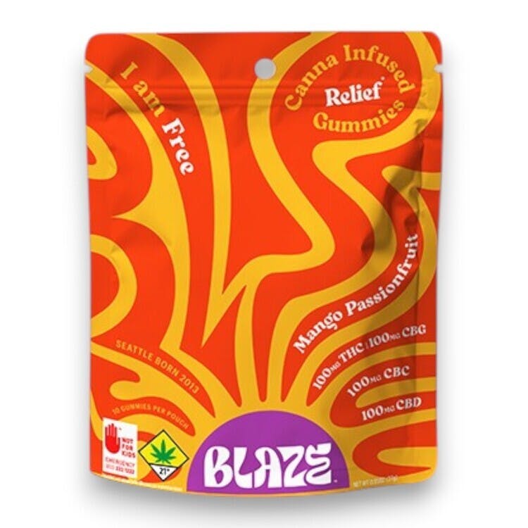Buy Blaze Gummy Blaze Gummy: 1:1:1:1 CBG/CBC/CBD/THC Mango