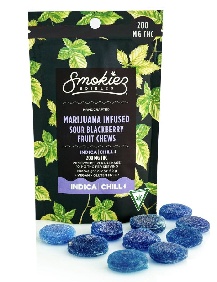 Product: Smokiez | Gummies - Sour Blackberry (Indica) - 200mg