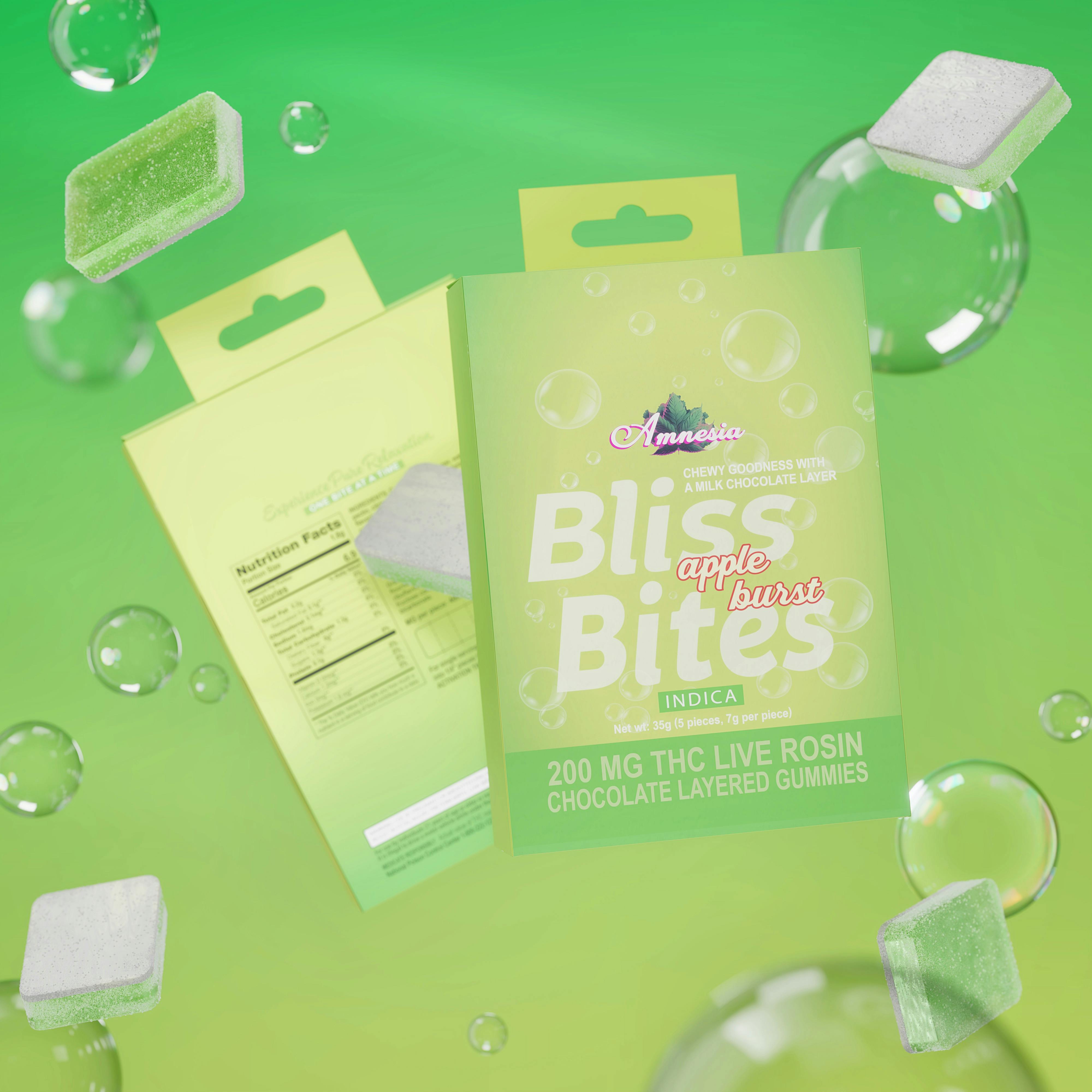 Bliss Bites - 200mg Hash Rosin Chocolate Layered Gummies - Apple Burst