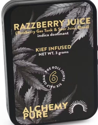 Alchemy Pure Kief Infused Premium Flower Pre-Rolls | 6pk-0.5g each | Razzberry Juice