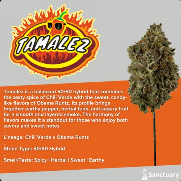 Buy Sanctuary Medicinals Tamalez | Flower | 3.5g for Sale - Quincy