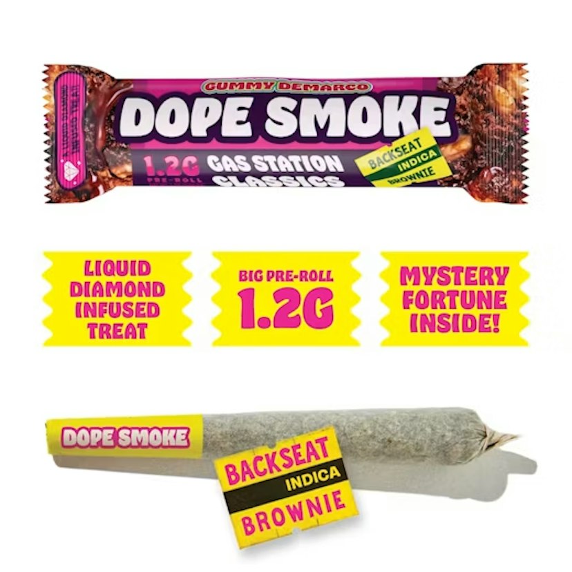 Dope Smokes Gas Station 1.2g Infused Liquid Diamond Preroll Backseat Brownie