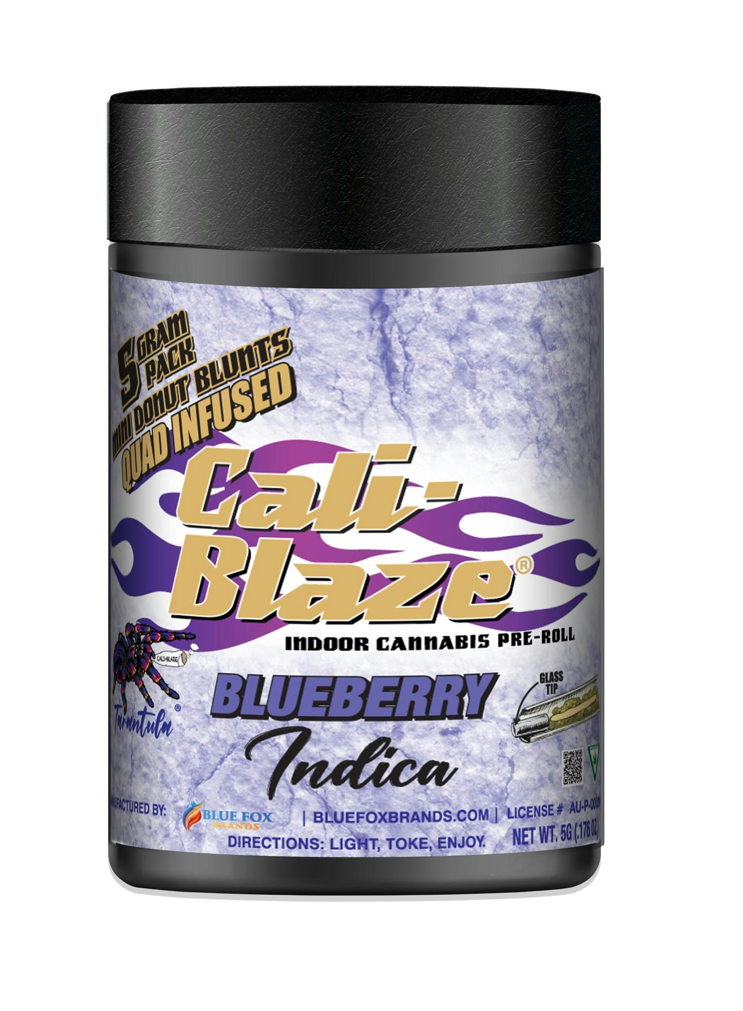 Cali-Blaze CALI BLAZE | BLUEBERRY | INFUSED MINI BLUNTS | 5PK INDICA — PRE_ROLLS