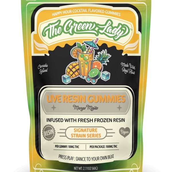 The Green Lady - 10mG Gummy Live Resin Mango Mojito