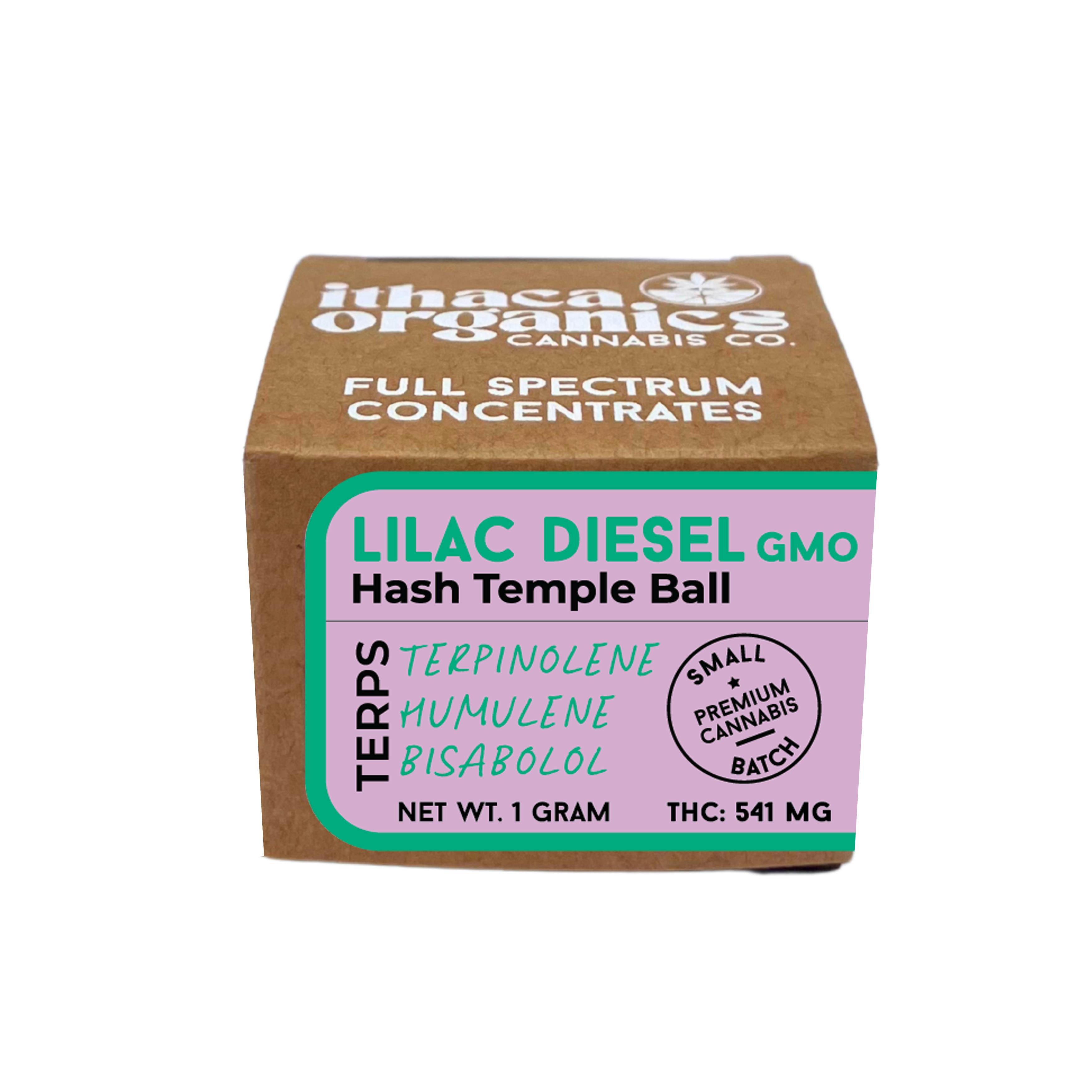 Ithaca Organics Cannabis Co. Lilac Diesel GMO Temple Ball | 1g Hash
