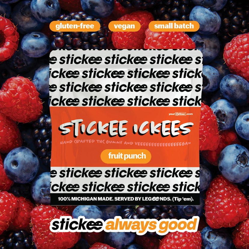 STICKEE ICKEES | Fruit Punch | Hand Crafted Vegan Gummies | 5 x 40mg