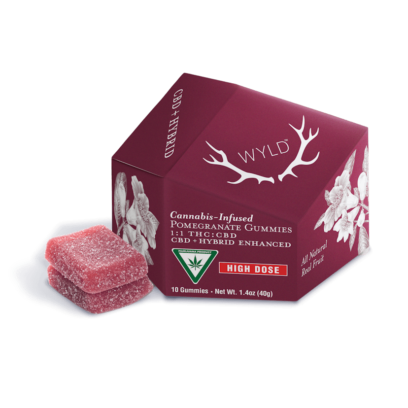 200mg | Pomegranate 1:1 CBD + Hybrid Enhanced Gummies