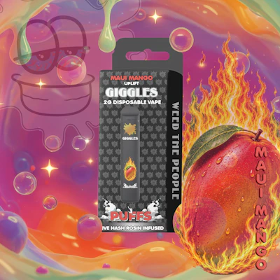 Giggles - 2g Live Rosin Disposable - Maui Mango - DISPOSABLES by Giggles at King of Budz