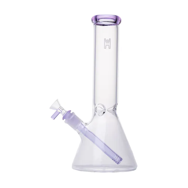 Human Grade 12" Bong Beaker Clear / Lavender (glassware)