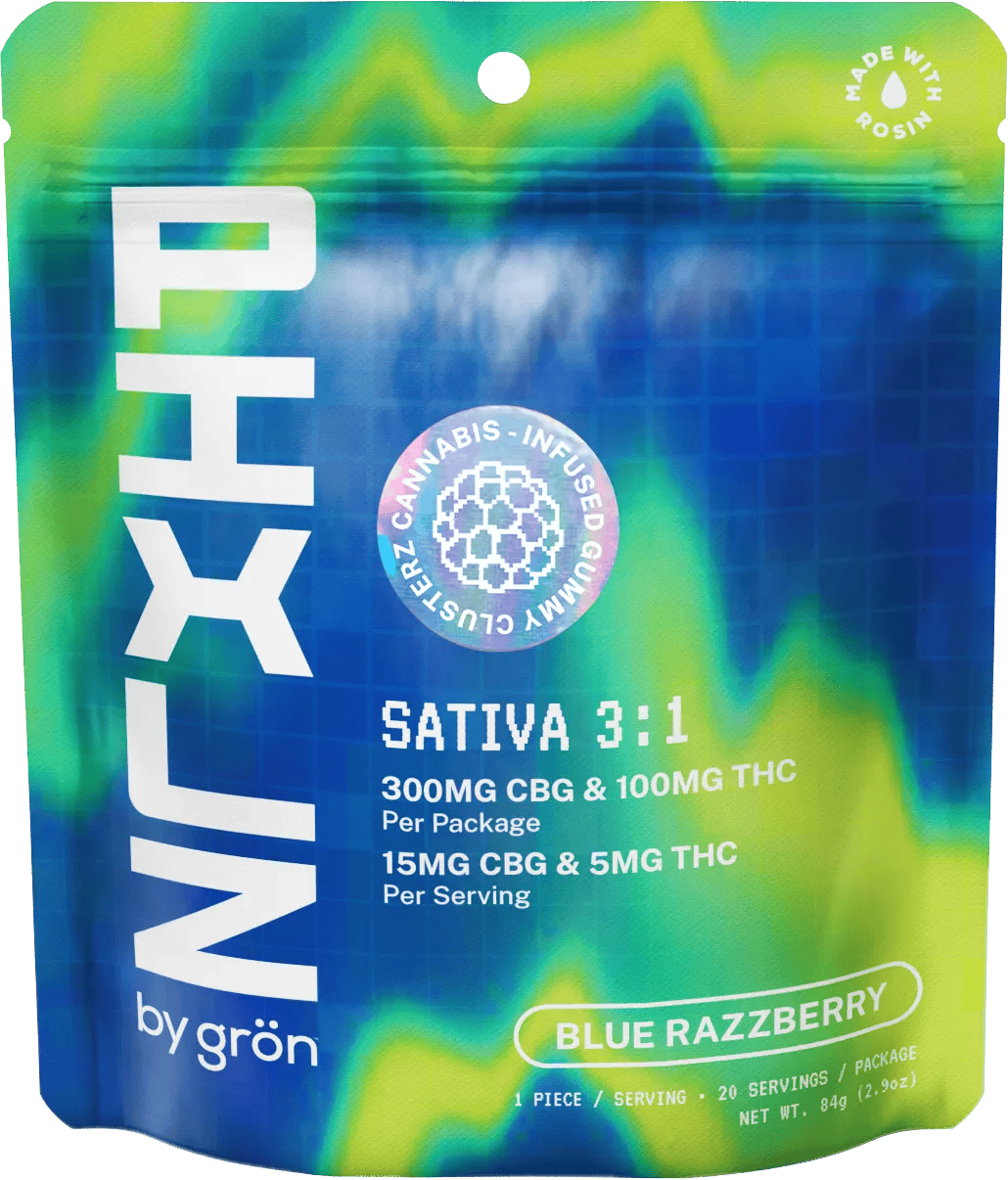Pixlz | Blue Razzberry 3:1 CBG/THC | 20pk Gummy Cluster | 100mg